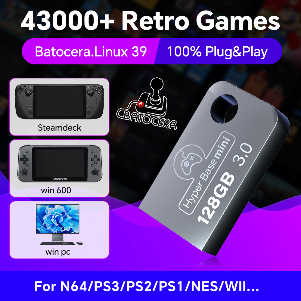 Gaming Console Stick - Batocera 128G USB Flash Drive For