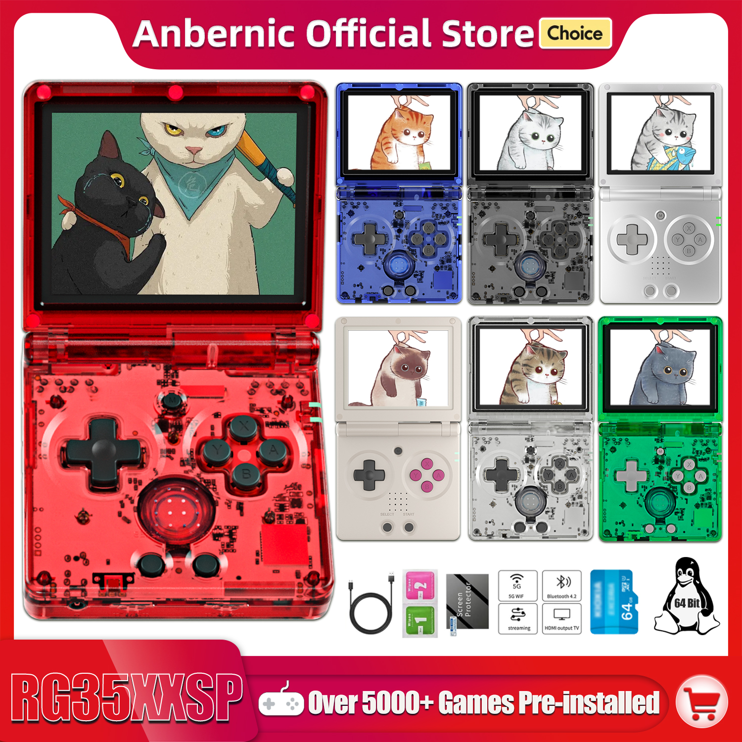 Anbernic NEW RG35XXSP Flip Han - مراجعة Gaming Console Type وسعره