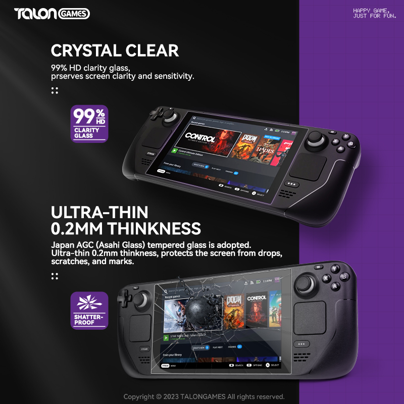 TALONGAMES 2Pcs 0.2mm Anti-Scr - مراجعة Gaming Console Steam Deck وسعره