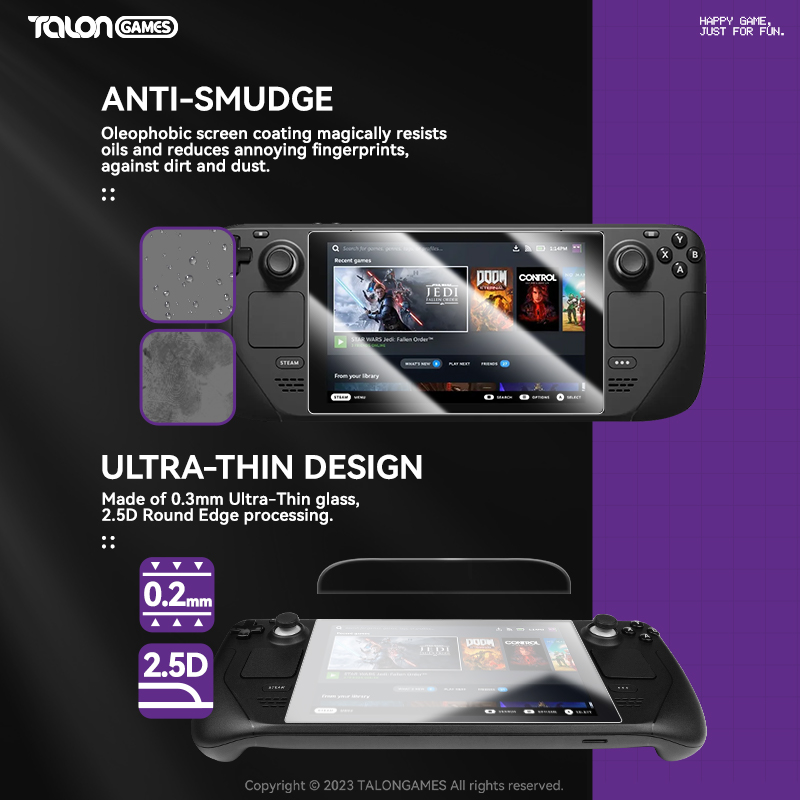 TALONGAMES 2Pcs 0.2mm Anti-Scr - مراجعة Gaming Console Steam Deck وسعره
