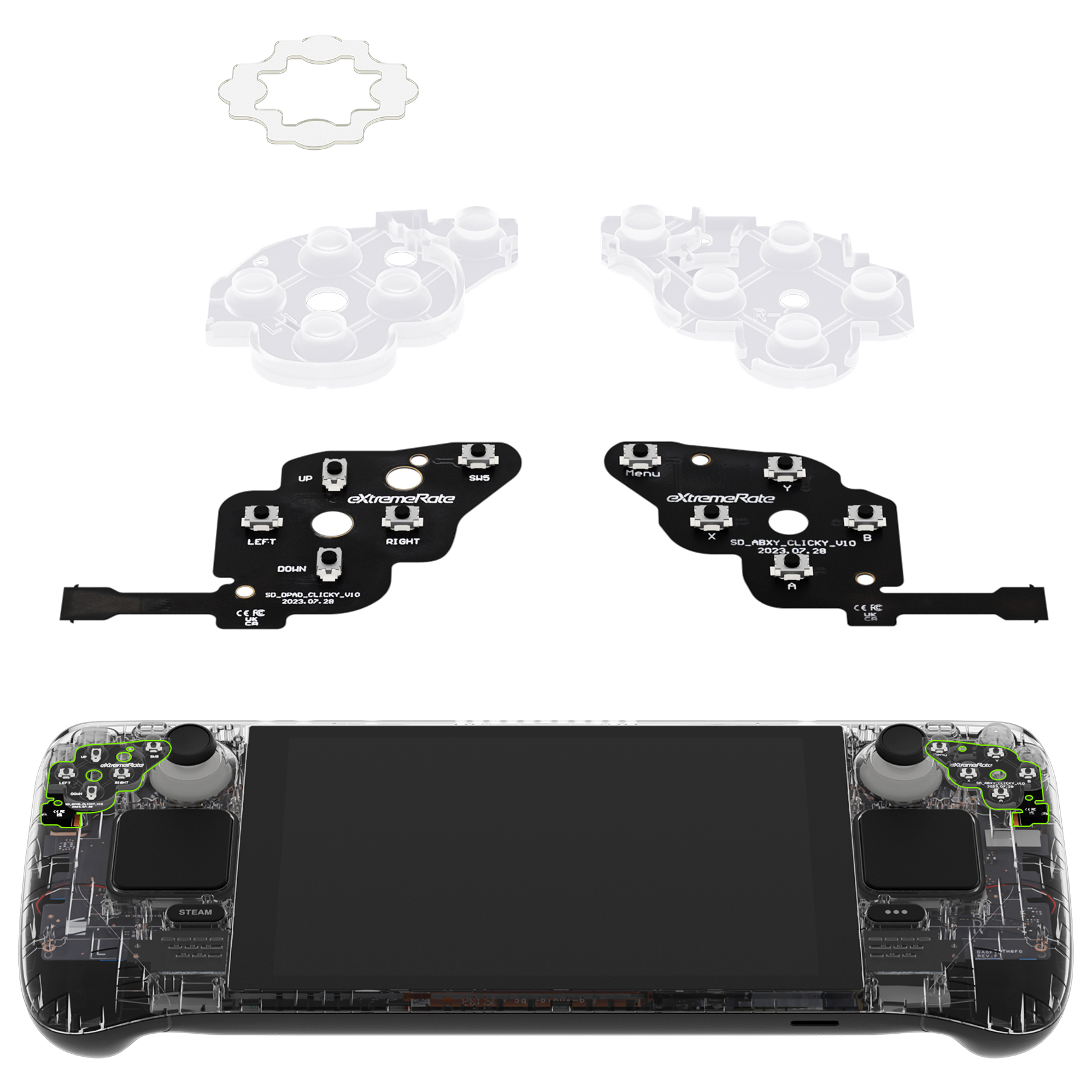 eXtremeRate Face Clicky Kit fo - مراجعة Gaming Console Steam Deck وسعره