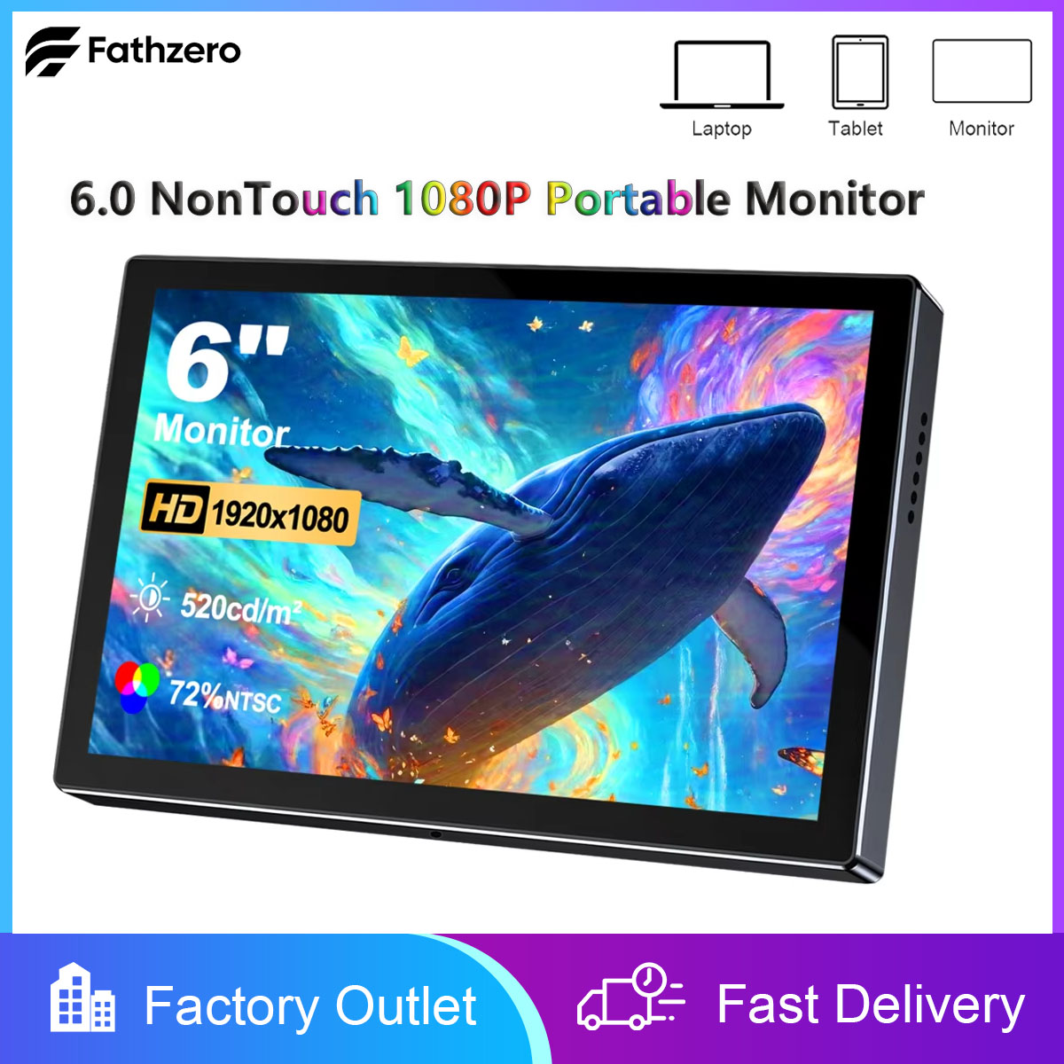 6 Inch Portable Monitor HD 108 - مراجعة Gaming Console Type وسعره
