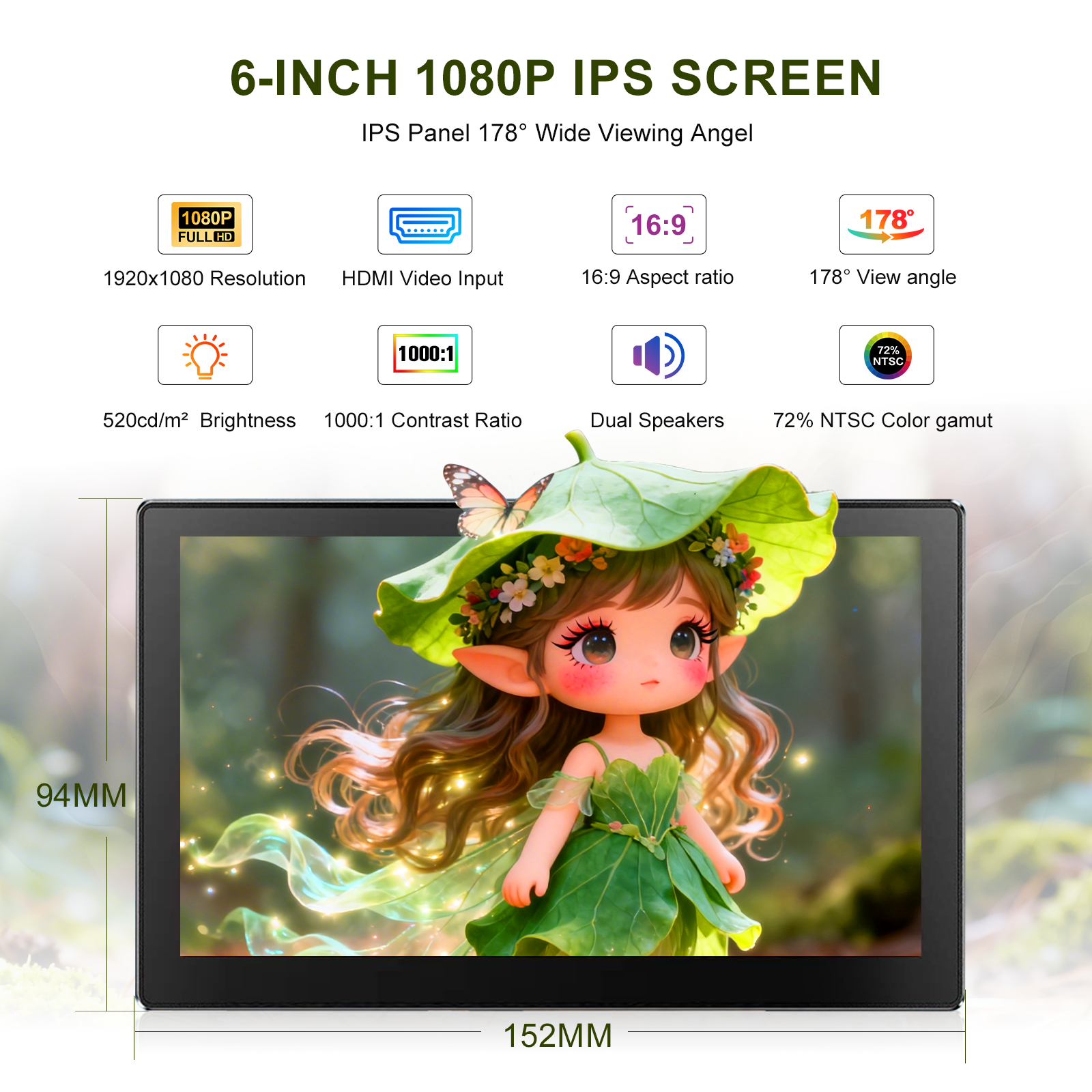 6 Inch Portable Monitor HD 108 - مراجعة Gaming Console Type وسعره