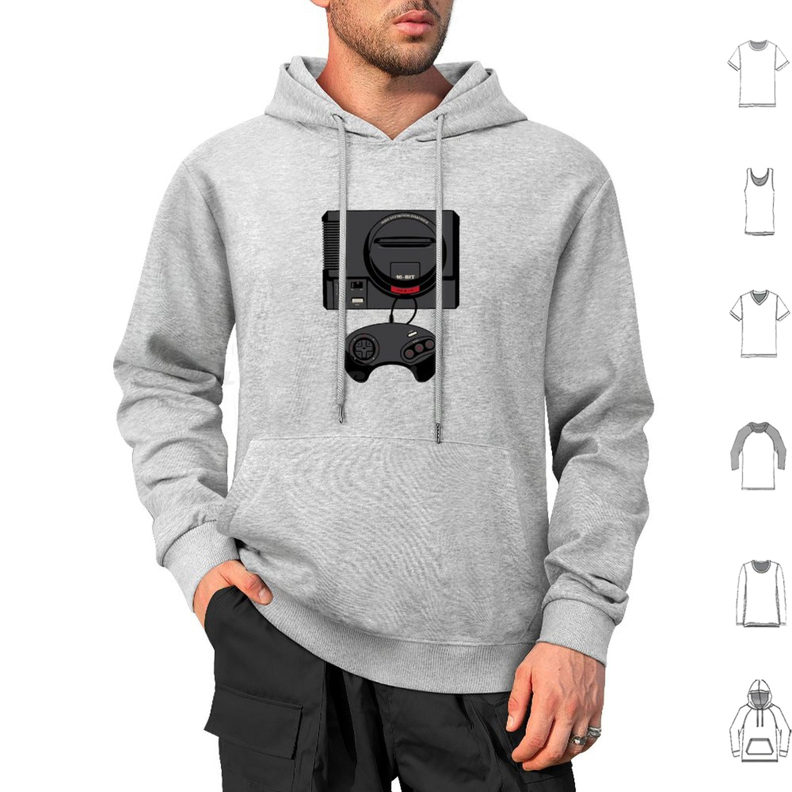 Retro Black 16-Bit Hoodies Lon - مراجعة Gaming Console Genesis وسعره