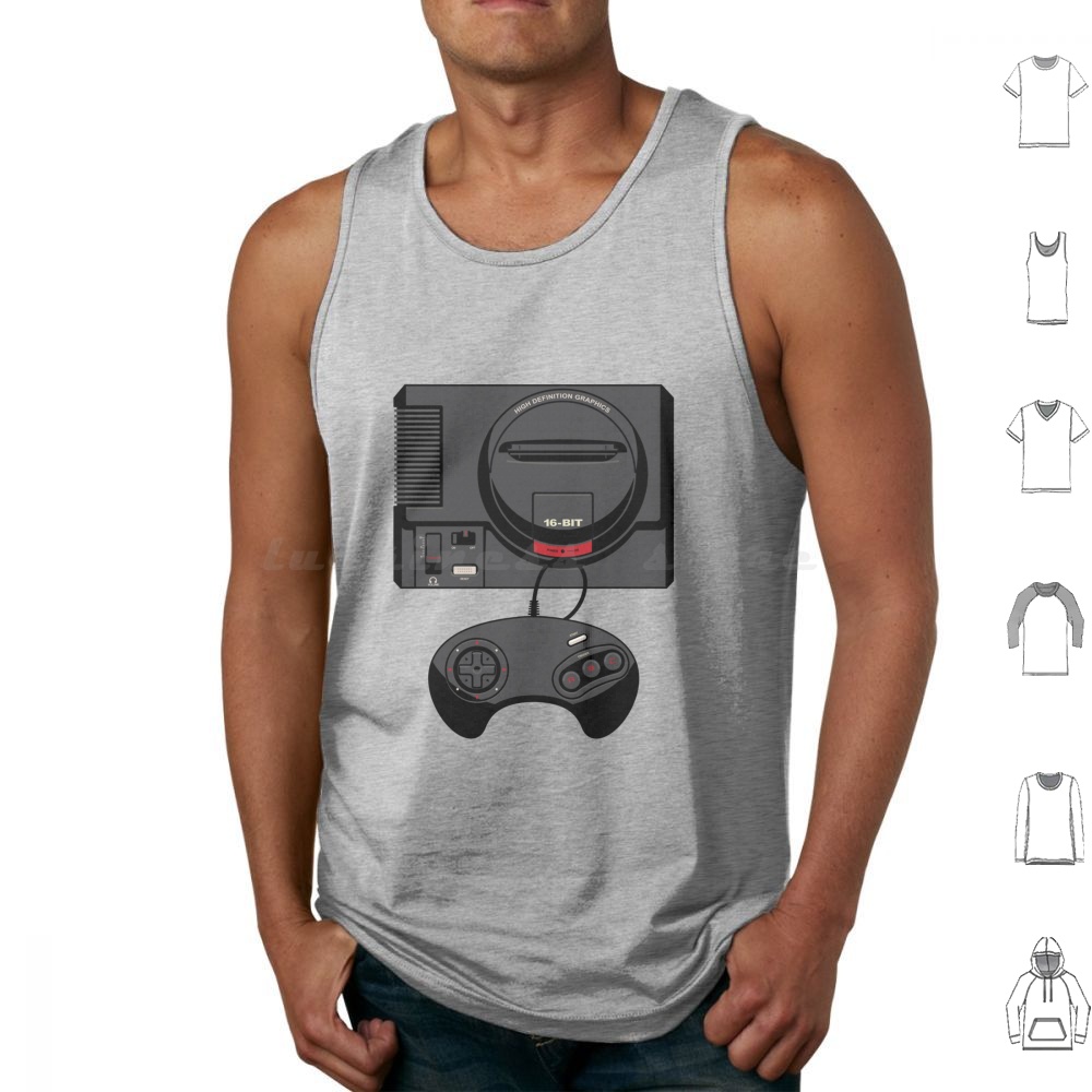 Retro Black 16-Bit Tank Tops P - مراجعة Gaming Console Genesis وسعره