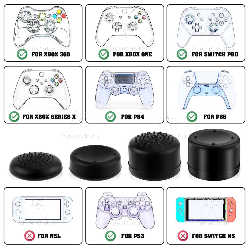8PCS Thumb Grip Caps Controlle - مراجعة Gaming Console Tv Stick وسعره