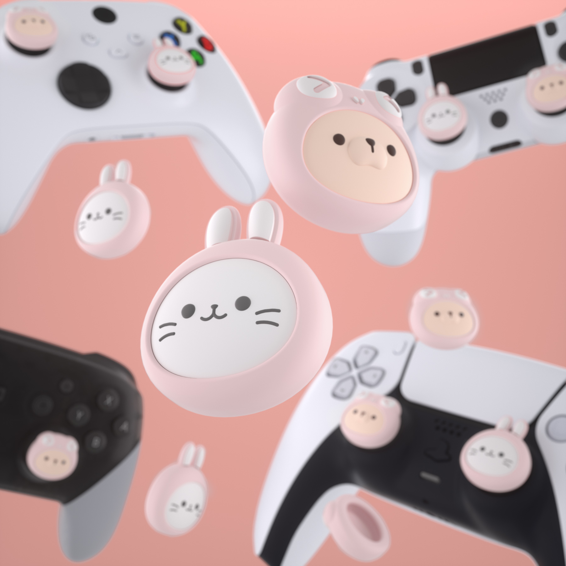 PlayVital Cute Thumb Grip Caps - مراجعة Gaming Console Tv Stick وسعره