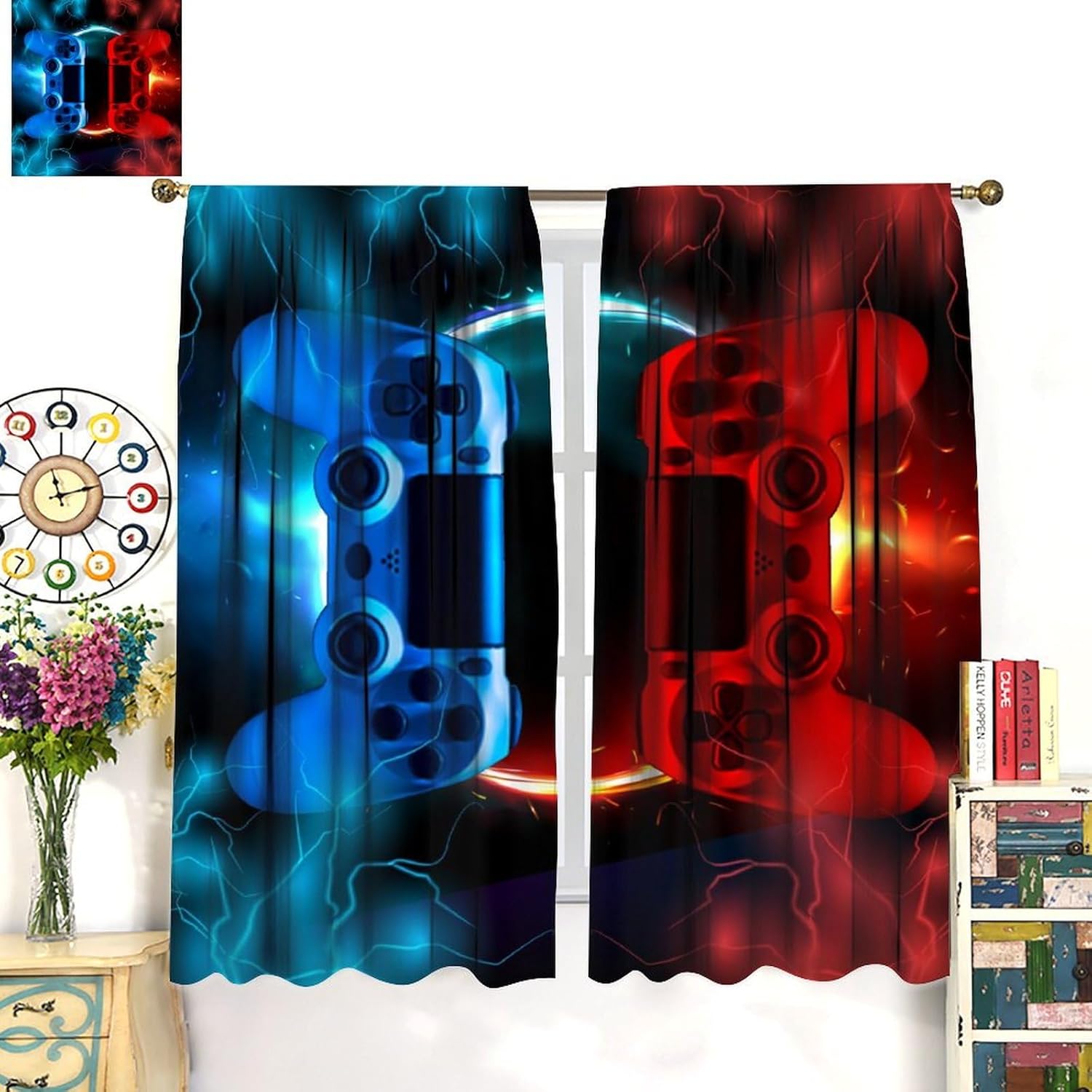 Gaming Curtain Blue Red Arcade - مراجعة Gaming Console Youtube وسعره
